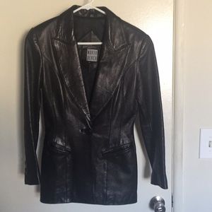 Gorgeous vintage black leather jacket, $30